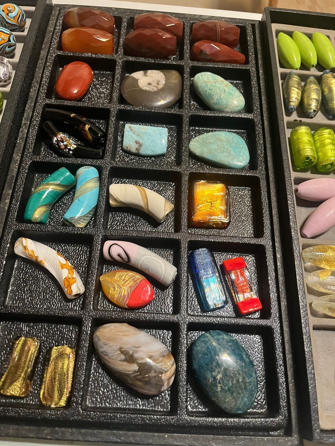 Natural Stone & Art Glass Pendants